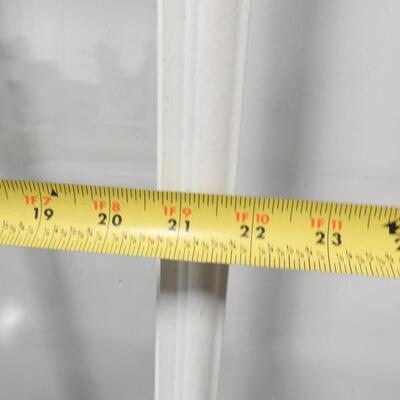 2 White Glass Window Inserts, 21"x 2.5" x 66", Wood Frame, Good Condition