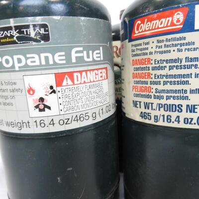 9 Propane Fuel Canisters: 16.4oz Each, Coleman, Century, Ozark Trail