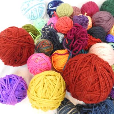 Yarn Balls: Various Colors/ Sizes, Burgundy, Blues, Pink, Yellow, Green, Purple