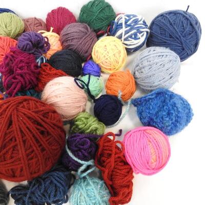 Yarn Balls: Various Colors/ Sizes, Burgundy, Blues, Pink, Yellow, Green, Purple