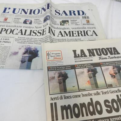 9/11/2001 : Magazines/Newspapers, 2 Newspapers From Italy