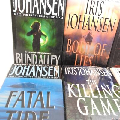 6 Iris Johansen Books: Blind Alley,Body of Lies,Fatal Tide,On The Run, Hardcover