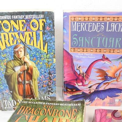 Qty 7 Fantasy Fiction Books by Tad Williams & Mercedes Lackey