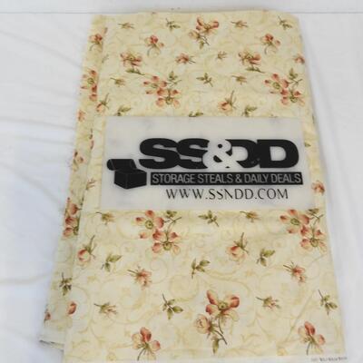Large Amount Floral Fabric: Cream, Maroon, Green, Tan. Willowberry Winter Lane