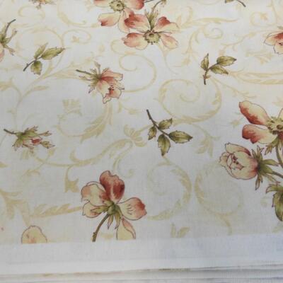 Large Amount Floral Fabric: Cream, Maroon, Green, Tan. Willowberry Winter Lane