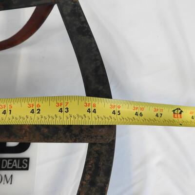 Speedway Snow Sled, Metal & Wood. Black, Brown & Red. Vintage