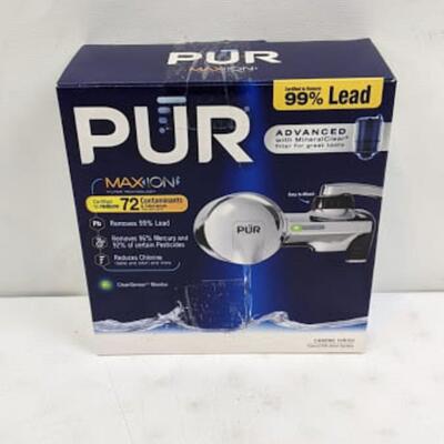 PUR PLUS Chemical & Physical Horizontal Faucet Mount Water Filtration System, Chrome, PFM400H - Used, Works, New Filter Cartridge