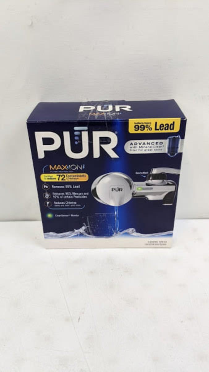 PUR PLUS Chemical & Physical Horizontal Faucet Mount Water Filtration