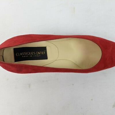 Women's Size 8B Classiques Entier Paradise Red Suede Heels