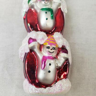 Christopher Radko Christmas Ornament 2000 Millennium Magic Snowmen Totem - Pre-owned