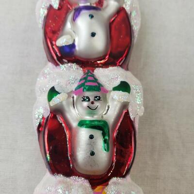 Christopher Radko Christmas Ornament 2000 Millennium Magic Snowmen Totem - Pre-owned