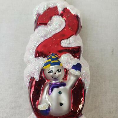 Christopher Radko Christmas Ornament 2000 Millennium Magic Snowmen Totem - Pre-owned