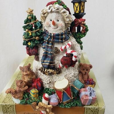 Grandeur Noel Collectible Snowman Stocking Holder, Original Box - Used, Great Condition