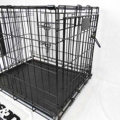 Black Wire Metal Pet Crate with 2 Doors & 1 Divider 24" x 20" x 18"