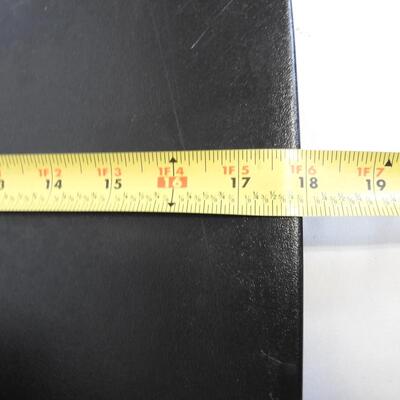 Black Folding Tray Table, Metal & Plastic. Height Adjustable 25" up to 28"
