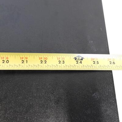 Black Folding Tray Table, Metal & Plastic. Height Adjustable 25" up to 28"