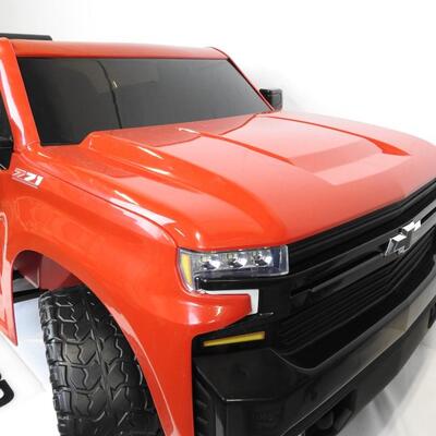 6V Red Chevy Pickup Truck Powered Ride-On Toy. No Seat Back/Steering Wheel