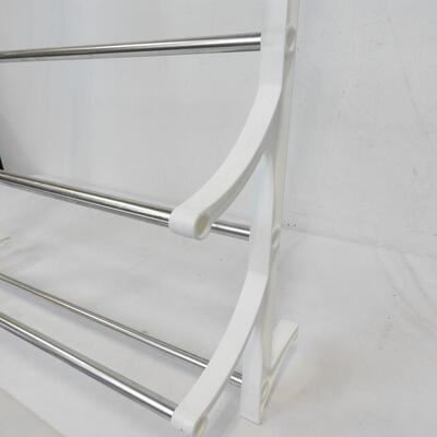 12 Tier Shoe Rack, White Plastic & Lightweight Metal: 21" Wide 71" Tall