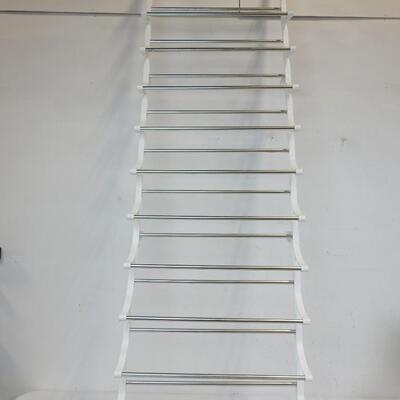 12 Tier Shoe Rack, White Plastic & Lightweight Metal: 21" Wide 71" Tall
