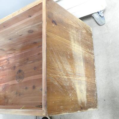 Lane Hope Chest with NO LID. Sanded/Painted/Damaged on sides. 46" x 17" x 15"