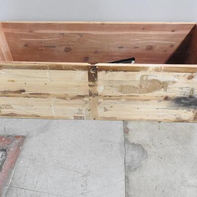 Lane Hope Chest with NO LID. Sanded/Painted/Damaged on sides. 46" x 17" x 15"