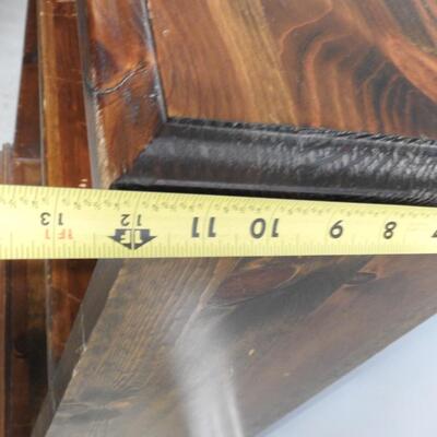 Heavy Wooden Shelf, 2 Shelves, Holes for Electronics