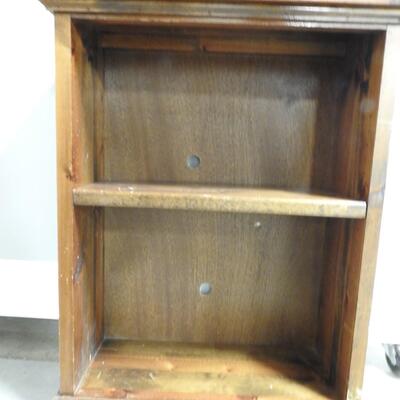Heavy Wooden Shelf, 2 Shelves, Holes for Electronics