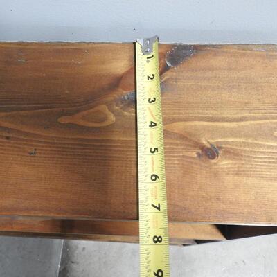 Short Wide Bookshelf with 3 Shelves, Stamped on back