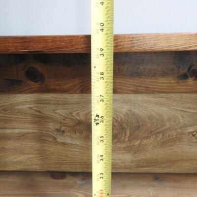 Short Wide Bookshelf with 3 Shelves, Stamped on back