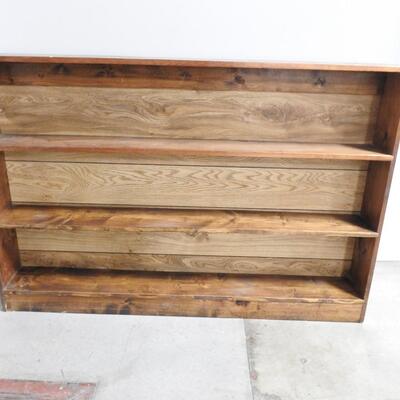Short Wide Bookshelf with 3 Shelves, Stamped on back
