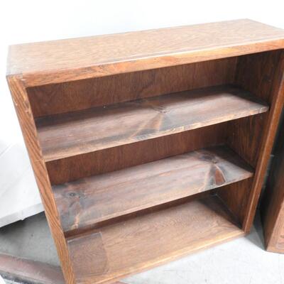 2 Matching Brown Wooden Shelves. Missing Peg 36" x 33" x 10"