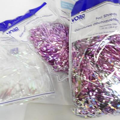 Party Supplies Foil Shreds, Party Hats,Flower Pedals, Styrofoam Plates: OPENED
