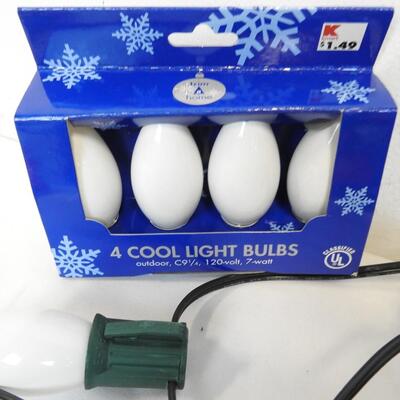 2 (25) C-9 Christmas Light Strands, C-9 Replacement Bulbs,Hooks, Lights WORK