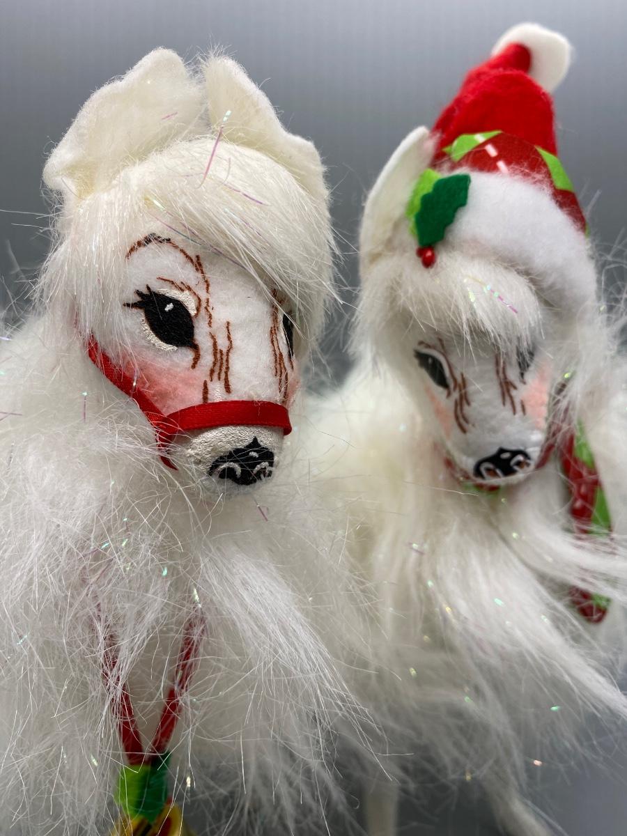 Pair of Collectible Annalee Christmas Nativity Llama Figurines