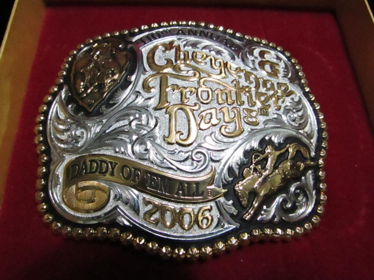 LOT 242 CHEYENNE FRONTIER DAYS 110TH "DADDY OF THEM ALL" BELT BUCKLE