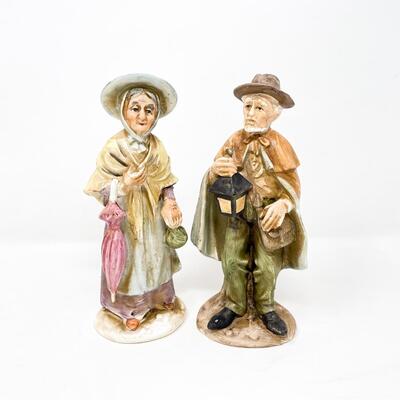 8â€ NORLEANS OLD MAN & WOMAN VINTAGE FIGURINES