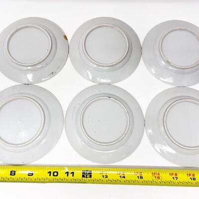 VINTAGE 5â€ FLORAL & GOLD PLATES (6)