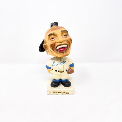 VINTAGE 6.5â€ MILWAUKEE BRAVES BASEBALL BOBBLEHEAD