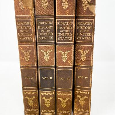 1911 â€œRIDPATHâ€™S HISTORY OF THE UNITED STATESâ€ - 4 VOLUMES