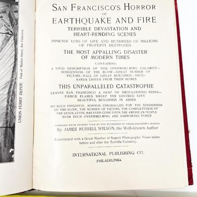 1908 â€œSAN FRANCISCOâ€™S HORROR OF EARTHQUAKE AND FIREâ€ HARDBACK BOOK