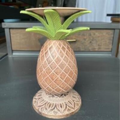 Brass pineapple candle stand