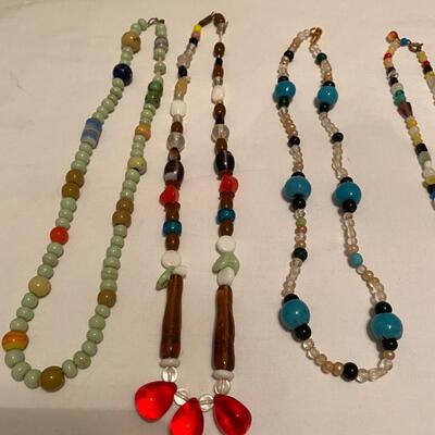 Lot B of one dozen vintage glass Mardi Gras beads
