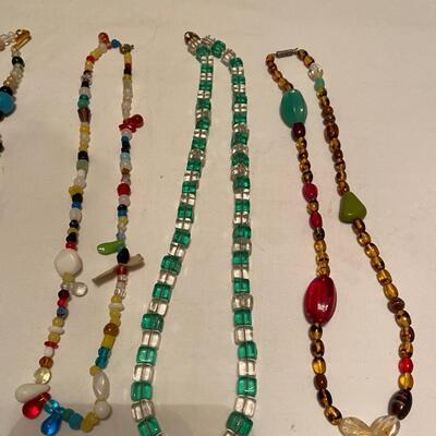 Lot B of one dozen vintage glass Mardi Gras beads