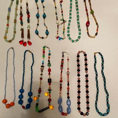 Lot B of one dozen vintage glass Mardi Gras beads