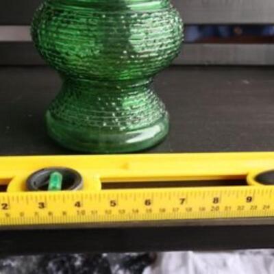 Vintage green glass vase