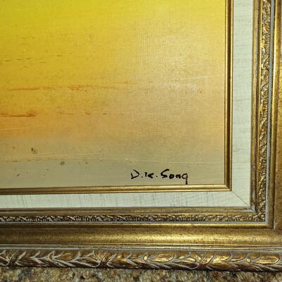 Very large oil painting 56 X 31.5. D.K. SUNG