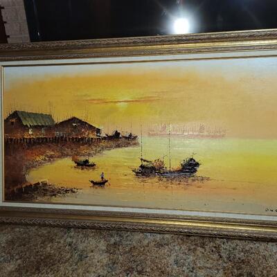Very large oil painting 56 X 31.5. D.K. SUNG