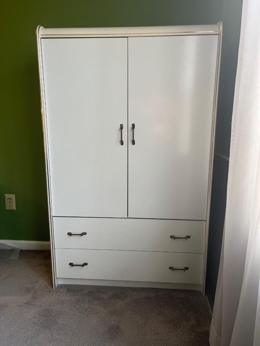 LOT 374C white Armoire with Drawers