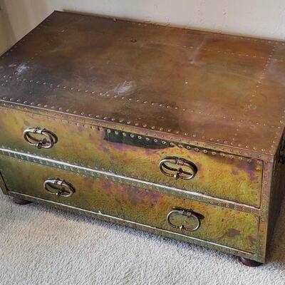 Wood Chest with Brass Covering