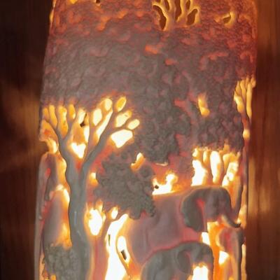 Hand Carved Ivory Lamp